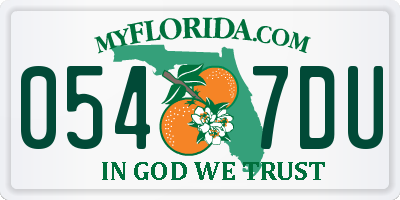 FL license plate 0547DU