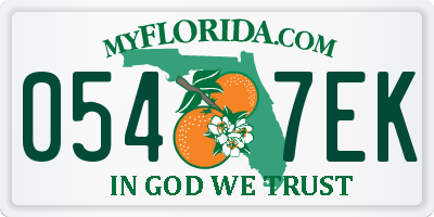 FL license plate 0547EK