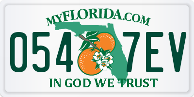 FL license plate 0547EV