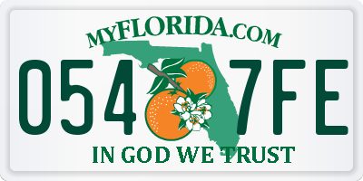FL license plate 0547FE