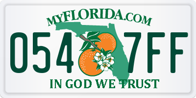 FL license plate 0547FF