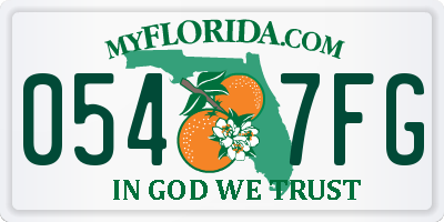 FL license plate 0547FG
