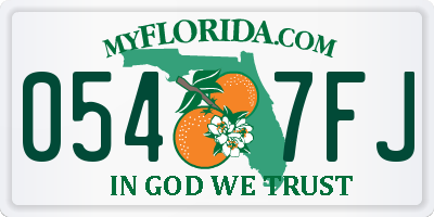 FL license plate 0547FJ