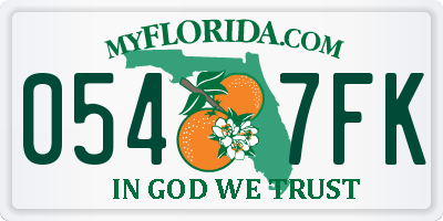 FL license plate 0547FK