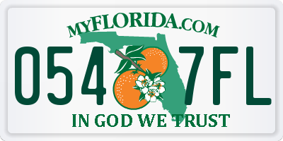 FL license plate 0547FL