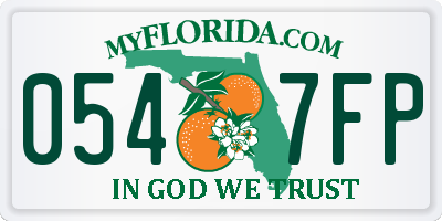 FL license plate 0547FP
