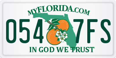 FL license plate 0547FS