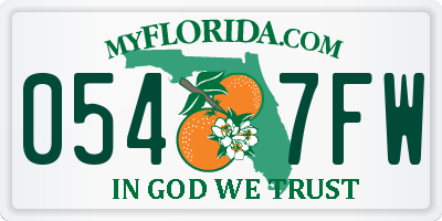 FL license plate 0547FW