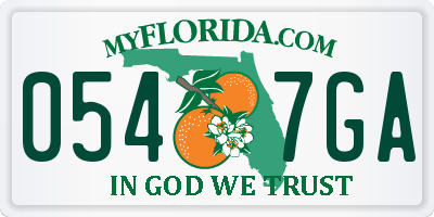 FL license plate 0547GA