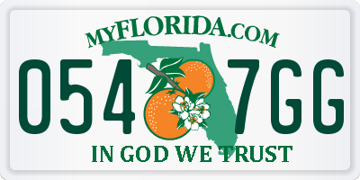 FL license plate 0547GG