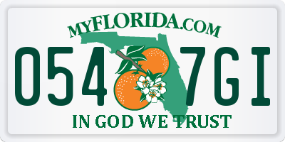 FL license plate 0547GI