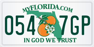 FL license plate 0547GP