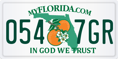 FL license plate 0547GR