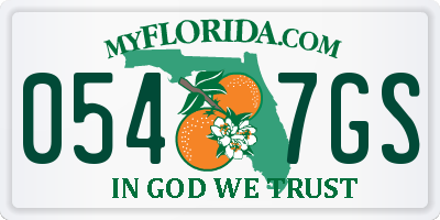 FL license plate 0547GS