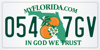 FL license plate 0547GV