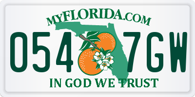 FL license plate 0547GW