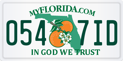 FL license plate 0547ID