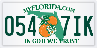 FL license plate 0547IK