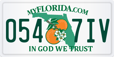 FL license plate 0547IV