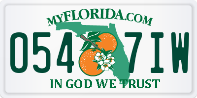 FL license plate 0547IW