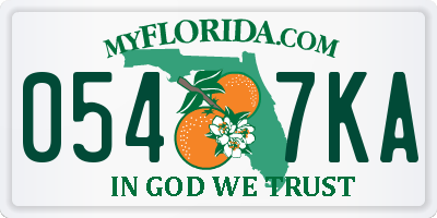 FL license plate 0547KA