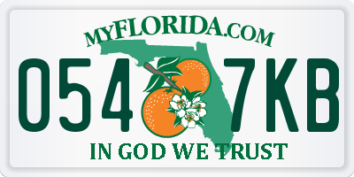 FL license plate 0547KB