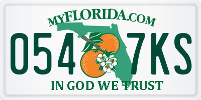 FL license plate 0547KS