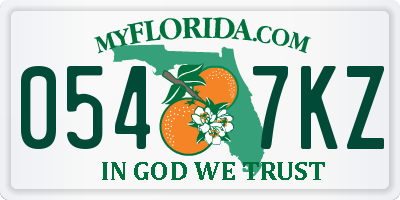 FL license plate 0547KZ
