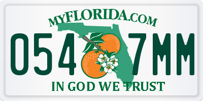 FL license plate 0547MM