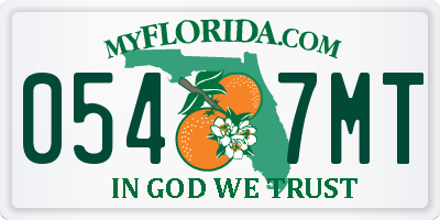 FL license plate 0547MT