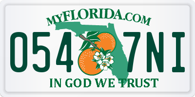 FL license plate 0547NI