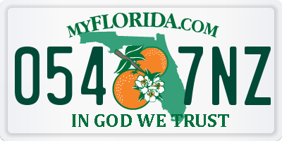 FL license plate 0547NZ