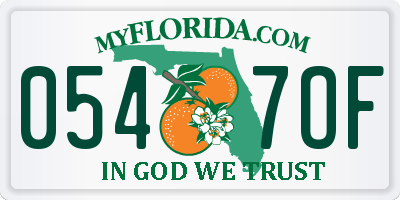 FL license plate 0547OF