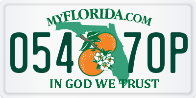 FL license plate 0547OP