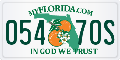 FL license plate 0547OS