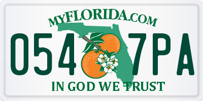 FL license plate 0547PA