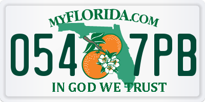 FL license plate 0547PB