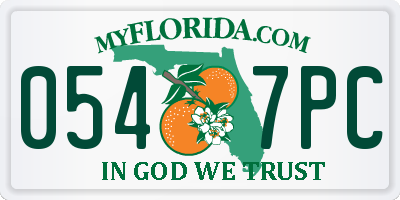 FL license plate 0547PC