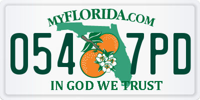 FL license plate 0547PD