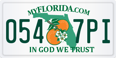 FL license plate 0547PI