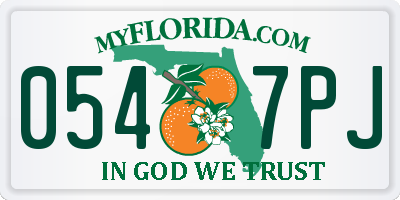 FL license plate 0547PJ