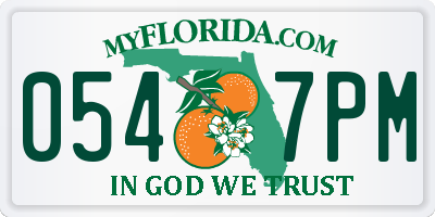 FL license plate 0547PM