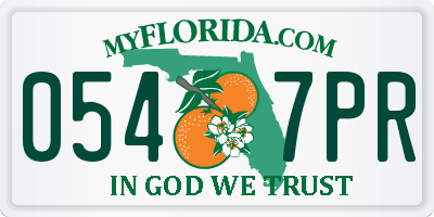 FL license plate 0547PR