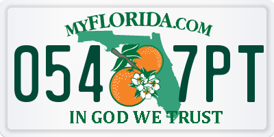 FL license plate 0547PT