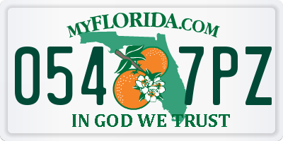 FL license plate 0547PZ