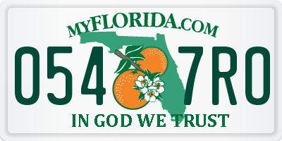 FL license plate 0547RO