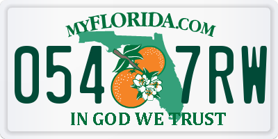 FL license plate 0547RW
