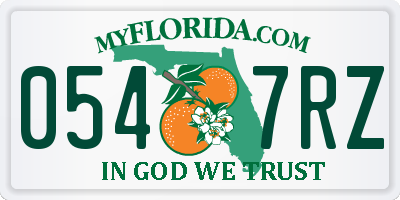 FL license plate 0547RZ