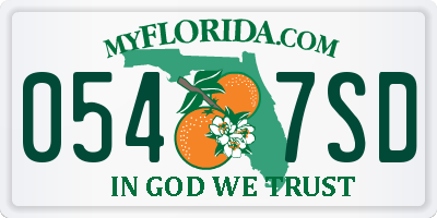 FL license plate 0547SD