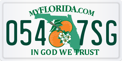 FL license plate 0547SG